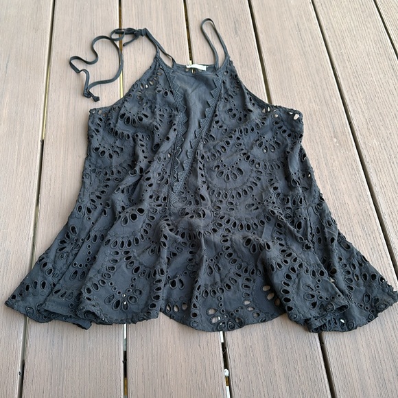 Intimately free people starry eyelet tank top black size small - Picture 3 of 4